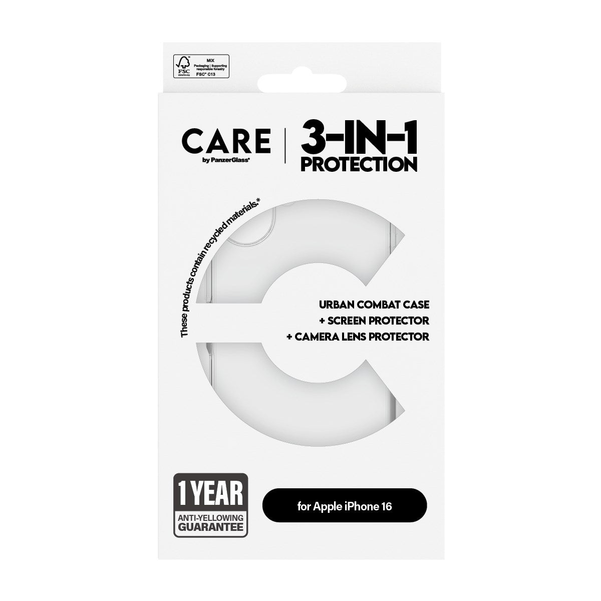 PanzerGlass® | CARE™ by PanzerGlass® 3-i-1 Pakke iPhone 16